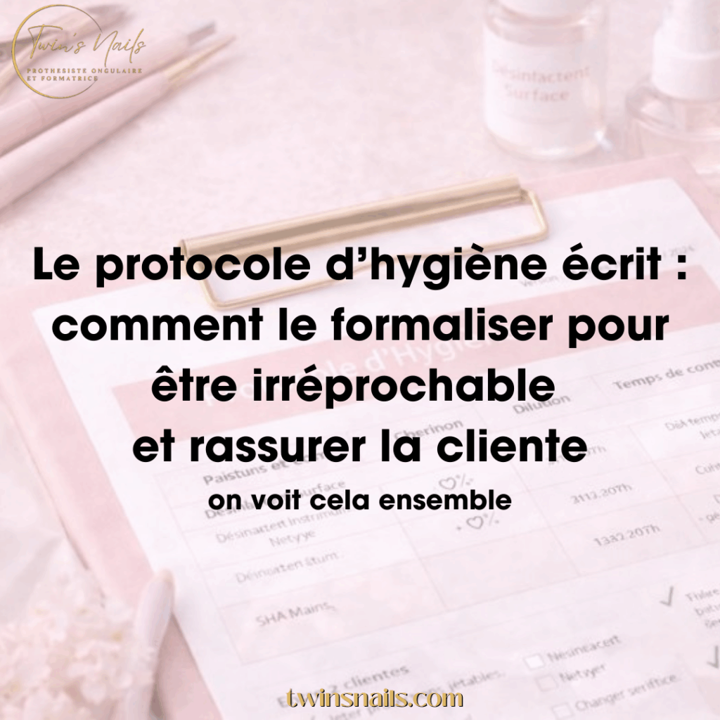 LE PROTOCOLE D'HYGIÈNE ÉCRIT : COMMENT LE FORMALISER POUR ÊTRE IRRÉPROCHABLE ET RASSURER LA CLIENTE