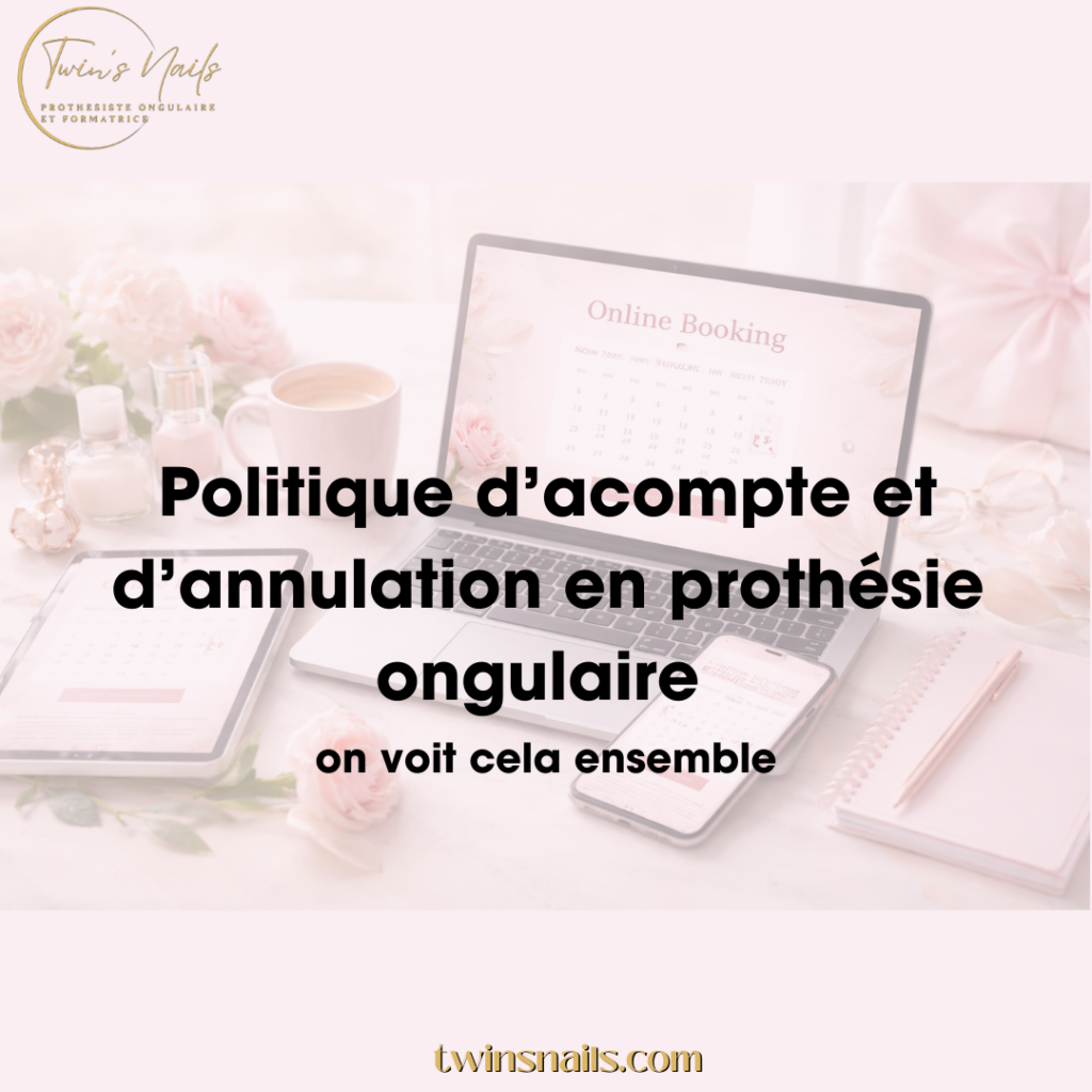 POLITIQUE D'ACOMPTE ET D'ANNULATION EN PROTHÉSIE ONGULAIRE