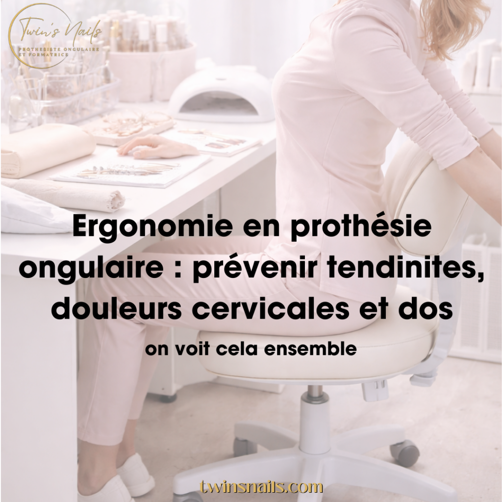 ERGONOMIE EN PROTHÉSIE ONGULAIRE : PRÉVENIR TENDINITES, DOULEURS CERVICALES ET DOS