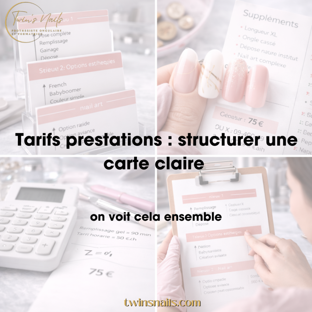 TARIFS PRESTATIONS : STRUCTURER UNE CARTE CLAIRE